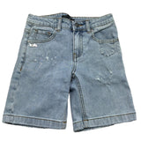 Daniele Alessandrini Bermuda In Denim Tinta Unita con Strappi per Bambino 1236SD00252 AZZURRO DANIELE ALESSANDRINI 