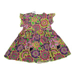 4Giveness Abito Tinta Unita con Fantasia per Neonata FGCN3961 VIOLA 4GIVENESS 