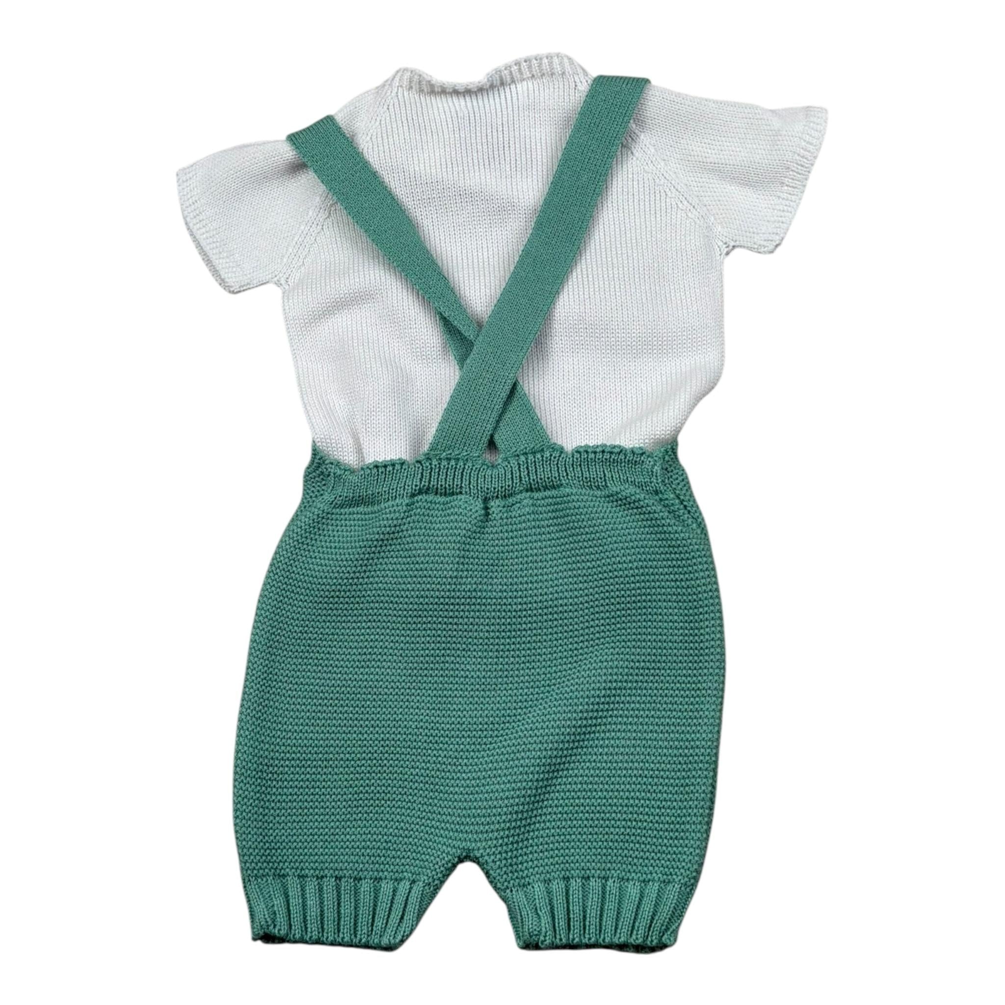 Mac Ilusio'N Completo 2 Pezzi Salopette-Maglia per Neonata 9642 BIANCO/VERDE MAC ILUSIO'N 