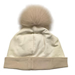 MARLU' cappello tinta unita con pon pon e ricamo Bianco per Neonata IG1073 BIANCO MARLU' 