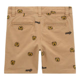 Guess Bermuda Tinta Unita Con Ricami Orsi Beige Per Neonato