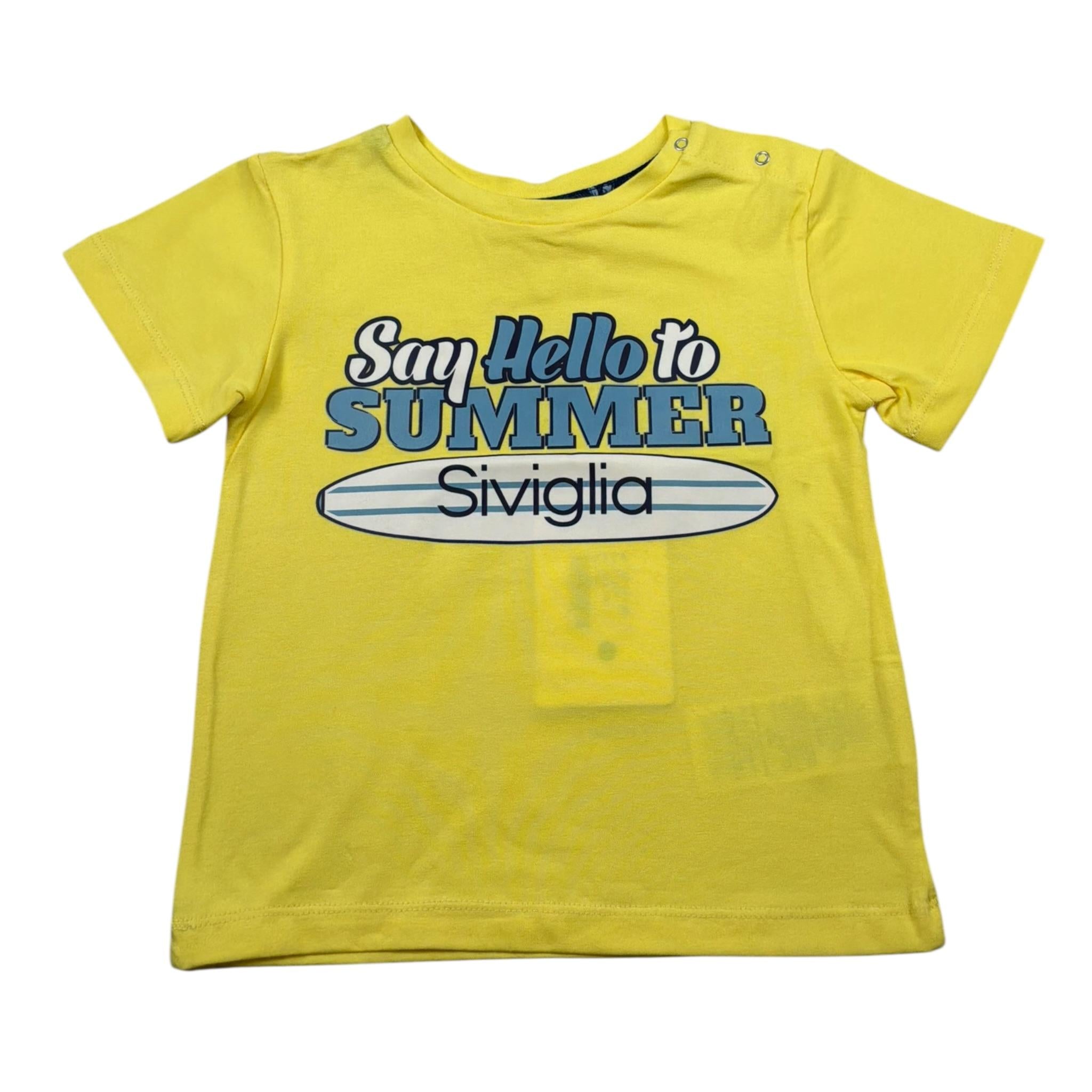 Siviglia T-Shirt Girocollo Tinta Unita con Stampa per Neonato SVNTS17290 GIALLO SIVIGLIA 
