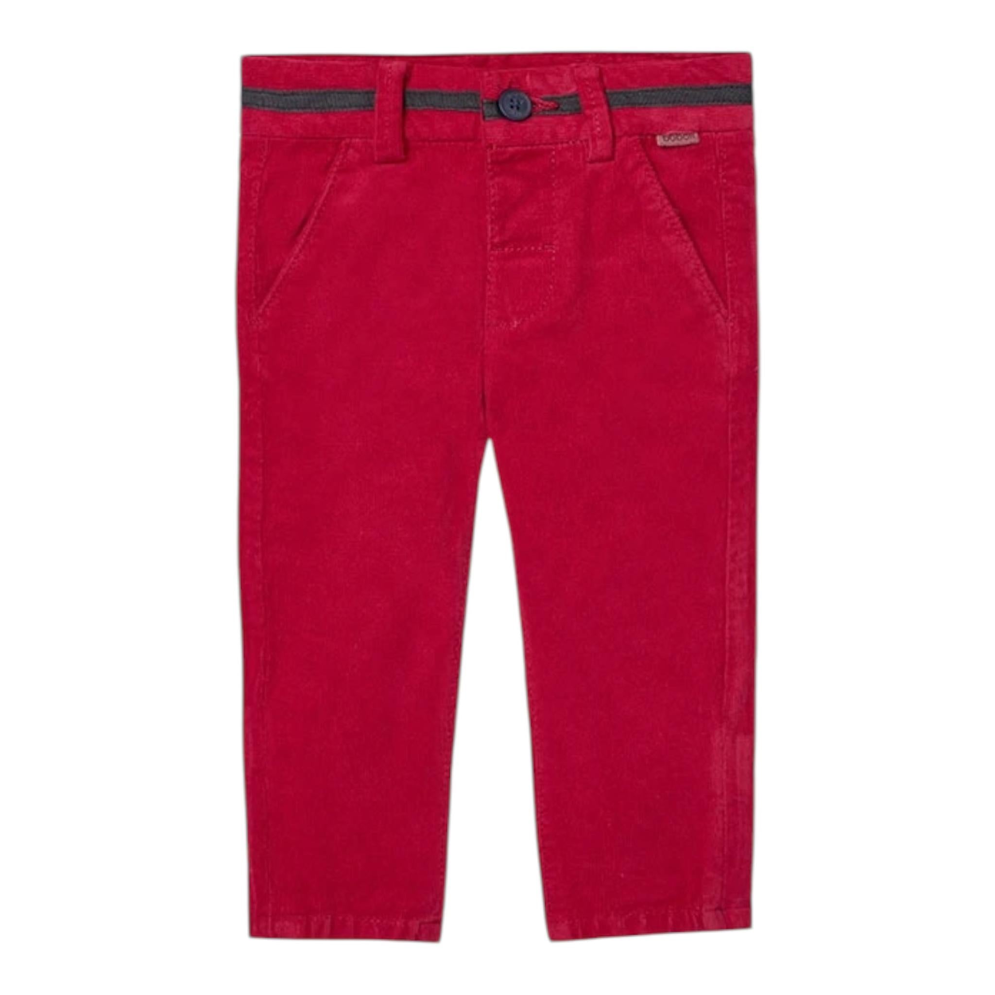 BOBOLI pantalone tinta unita in camoscio Rosso per Neonato 719029 ROSSO BOBOLI 