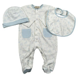 Trussardi Set 3 Pezzi Tutina-Cappello-Bvetta per Neonata TLP26003TUA BIANCO/AZZURRO TRUSSARDI 
