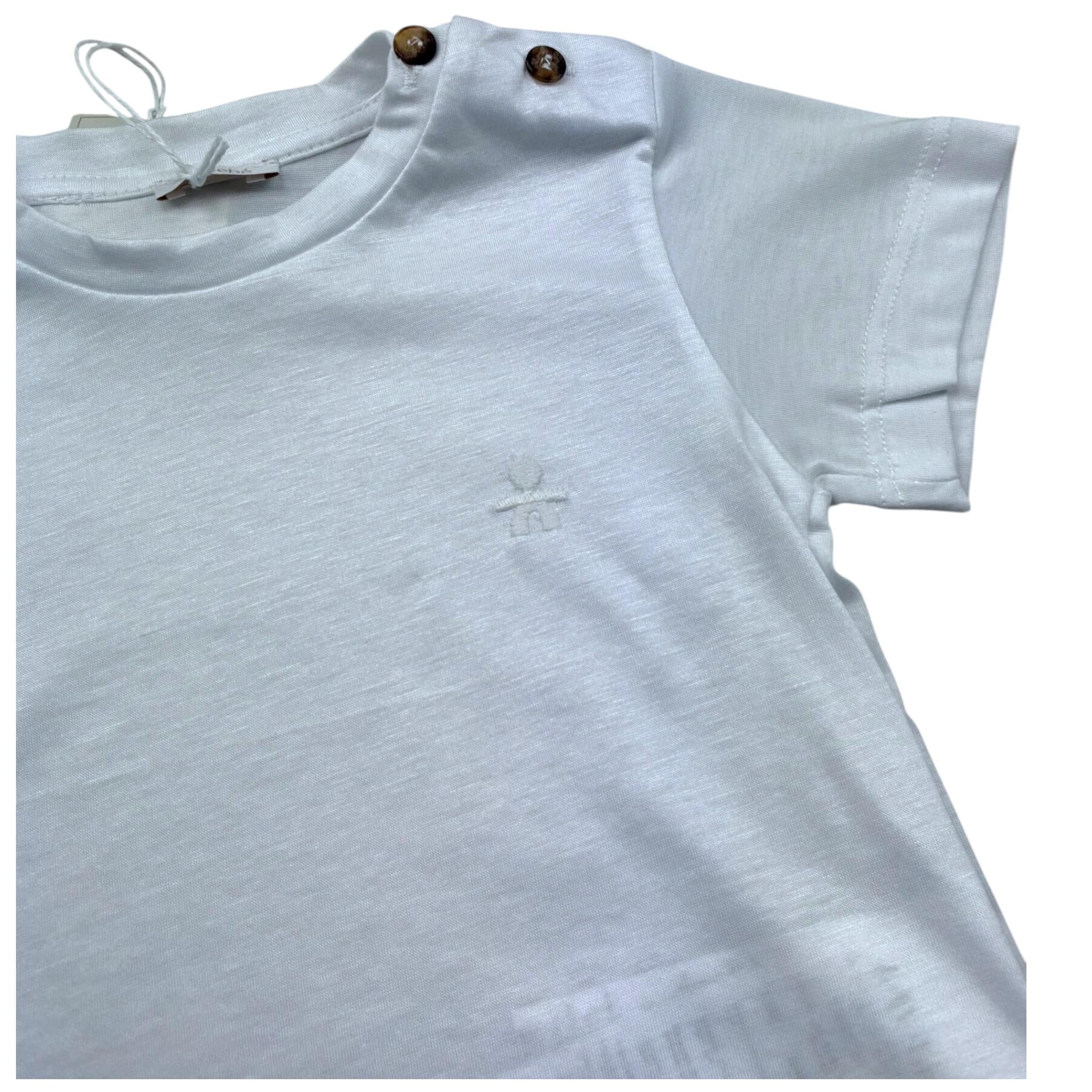 Le Bebe' T-Shirt Girocollo Tinta Unita per Neonato LBB5371 BIANCO LE BEBE' 