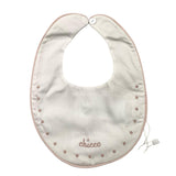 Chicco Bavetta Tinta Unita Con Ricami In Contrasto Bianco Per Neonata