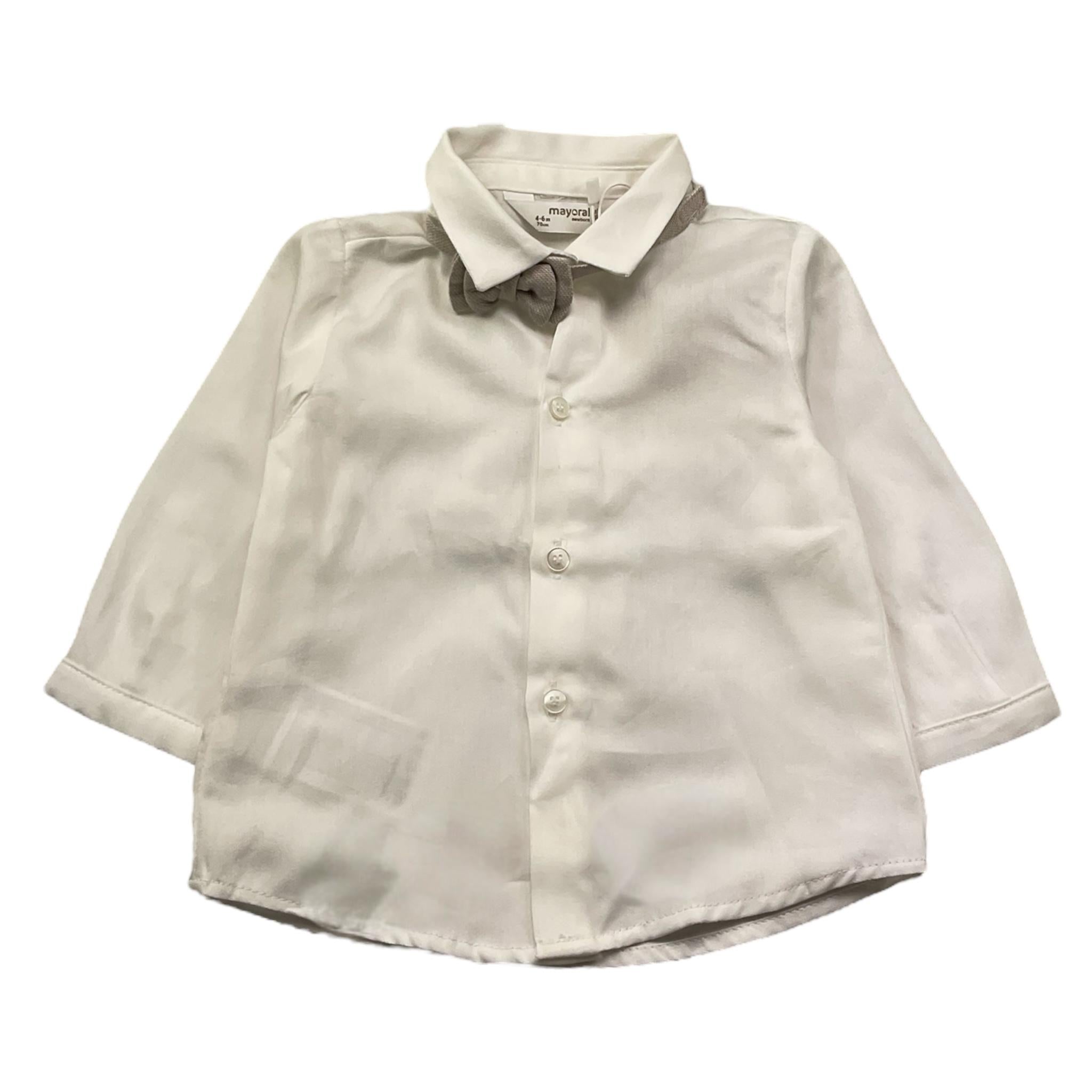 Mayoral Camicia Manica Lunga Tinta Unita con Papillon per Neonato 1102 BIANCO MAYORAL 