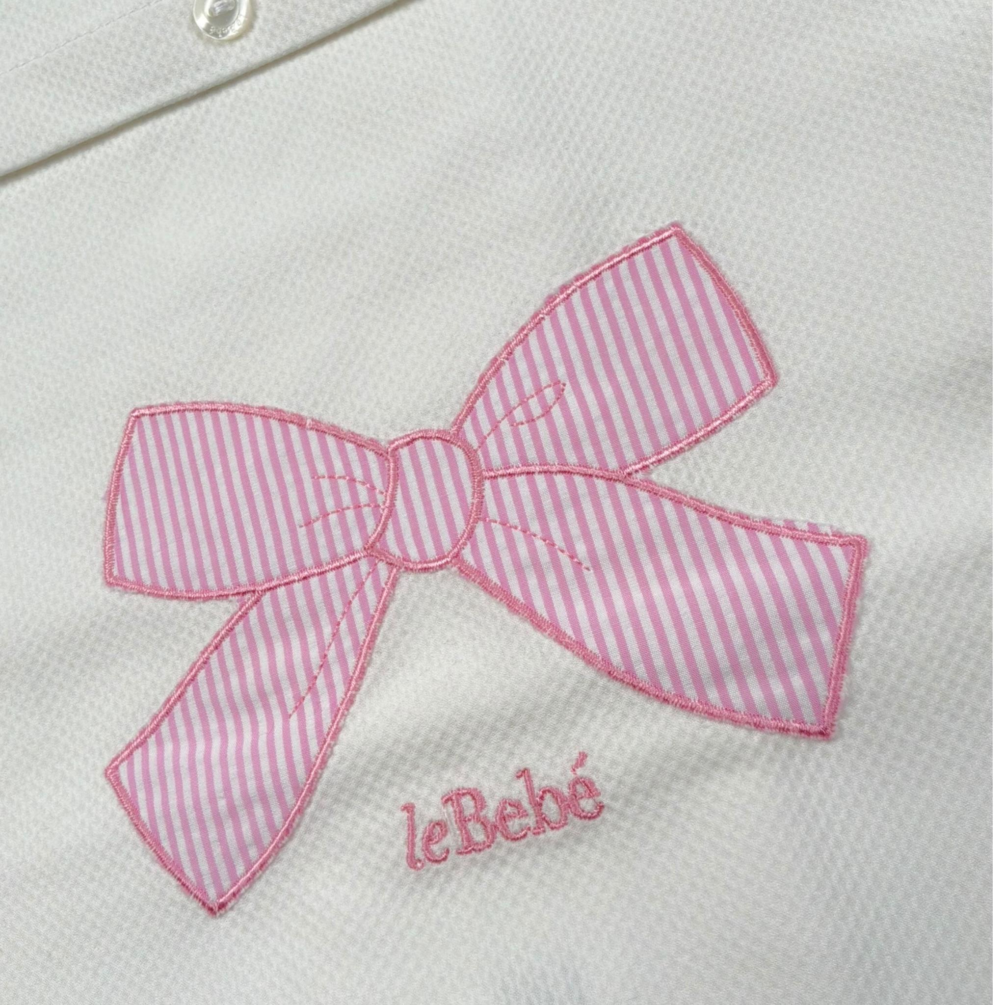 Le Bebe' Coperta Tinta Unita con Stampa per Neonata LBG1942 BIANCO LE BEBE' 