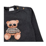 NANAN shirt girocollo tinta unita con stampa in contrasto Nero per Bambino I2423818NJ NERO NANAN 