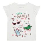 Guess T-Shirt Tinta Unita con Stampa per Bambina K5RI14K6YW4 BIANCO GUESS 