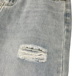Manila Grace Jeans Tinta Unita con Strappi per Bambina 198PMJS25 AZZURRO MANILA GRACE 
