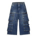 Diesel Jeans Modello Palazzo con Tasconi per Bambina J01725X BLU DIESEL 