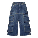 Diesel Jeans Modello Palazzo con Tasconi per Bambina J01725X BLU DIESEL 