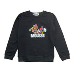 MOUSSE felpa girocollo tinta unita con stampa Nero per Bambino HKFG370B NERO MOUSSE 