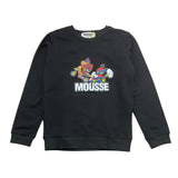 MOUSSE felpa girocollo tinta unita con stampa Nero per Bambino HKFG370B NERO MOUSSE 