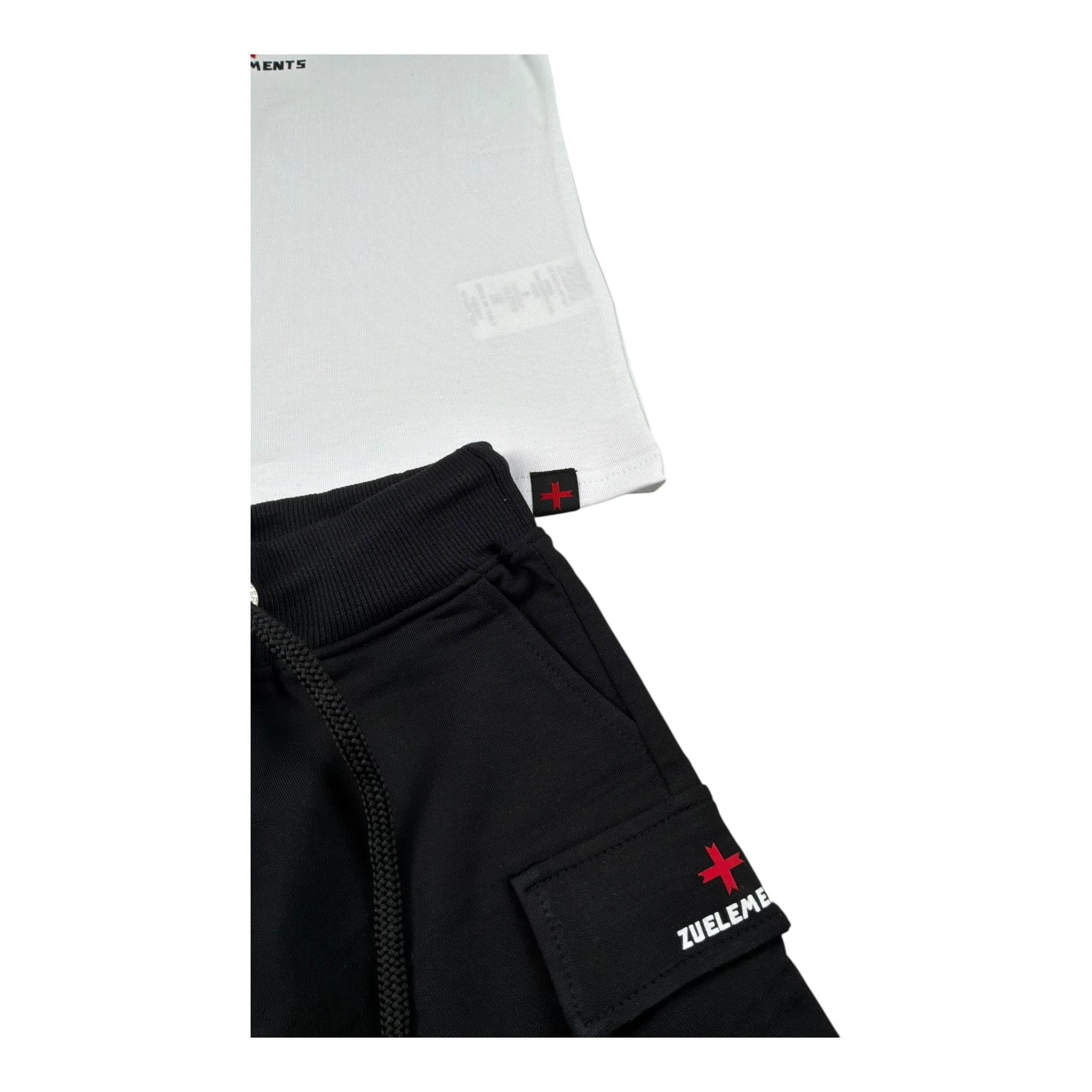 Zu+Elements Completo 2 Pezzi T-Shirt-Bermuda Bicolore per Bambino ZU218B BIANCO/NERO ZU+ELEMENTS 