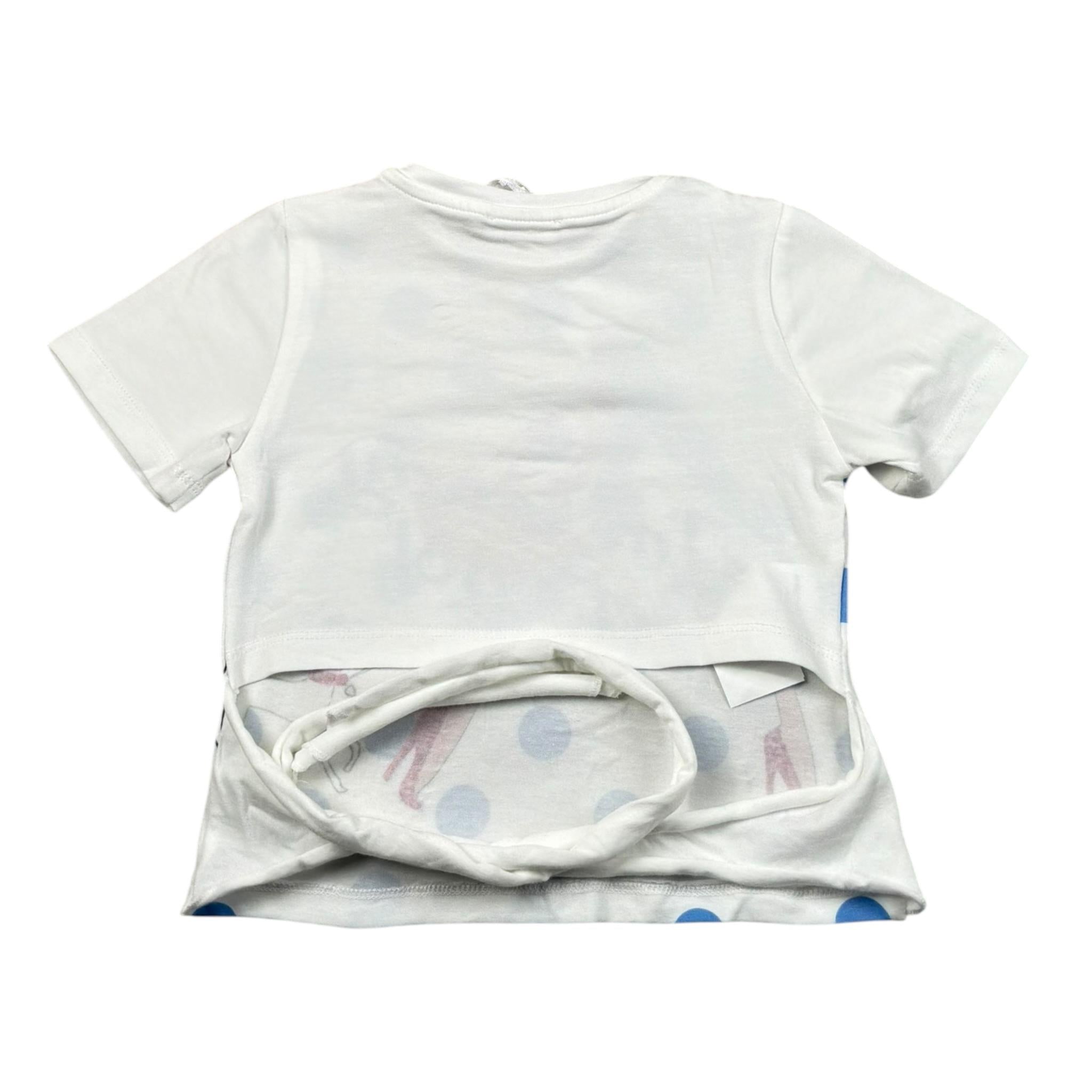 Miss Grant T-Shirt Girocollo Tinta Unita con Stampa per Bambina MG237J BIANCO MISS GRANT 