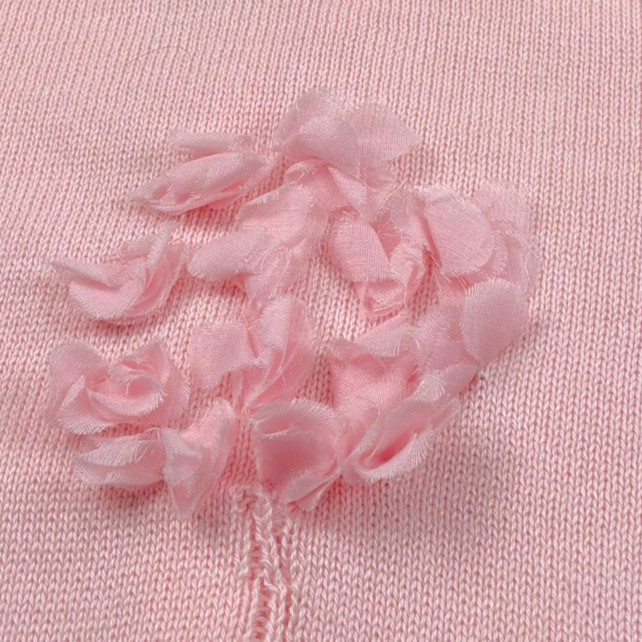 Le Coconne Pagliaccetto Tinta Unita con Applicazioni per Neonata LCN2123 ROSA LE COCONNE 