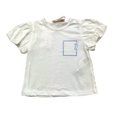 Please T-Shirt Girocollo Stampa In Contrasto Bianco Per Neonata