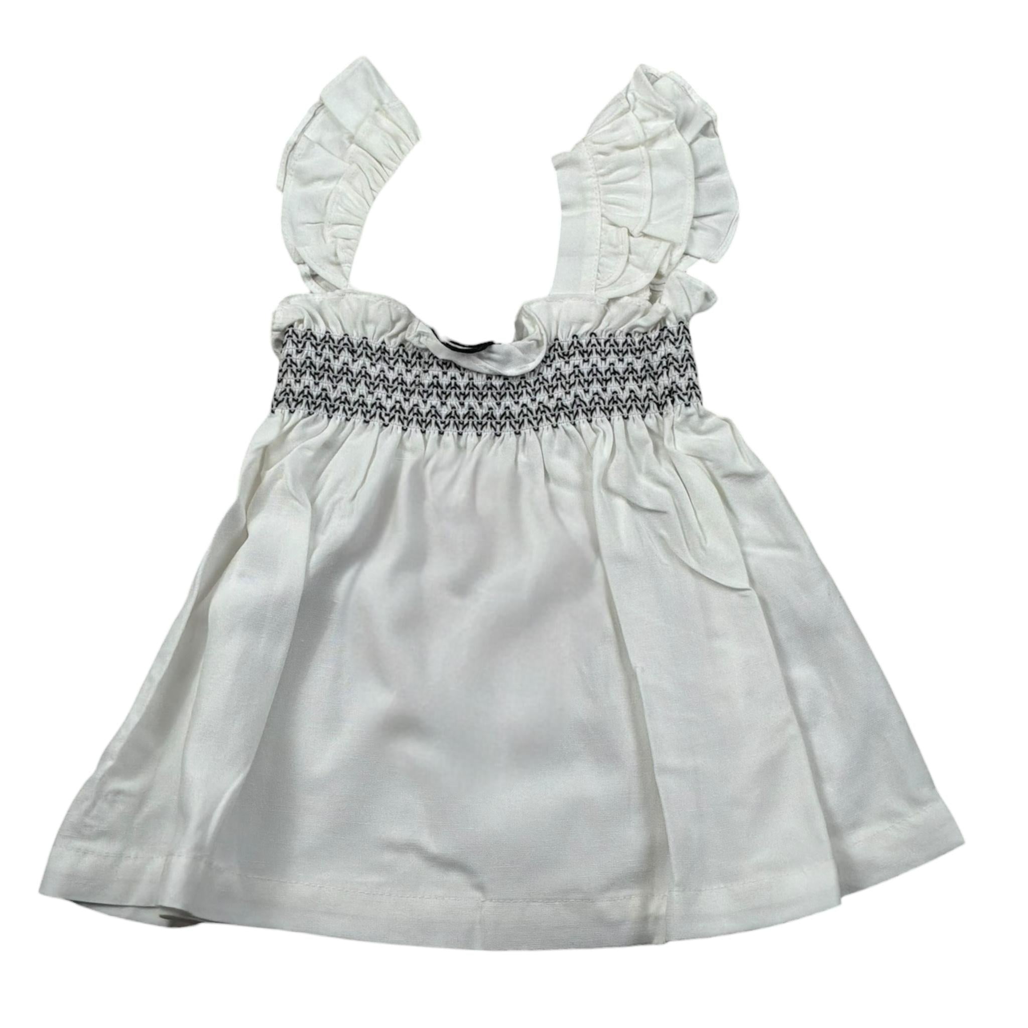 Please Camicia Giromanica Tinta Unita per Bambina CC00300G71J BIANCO PLEASE 