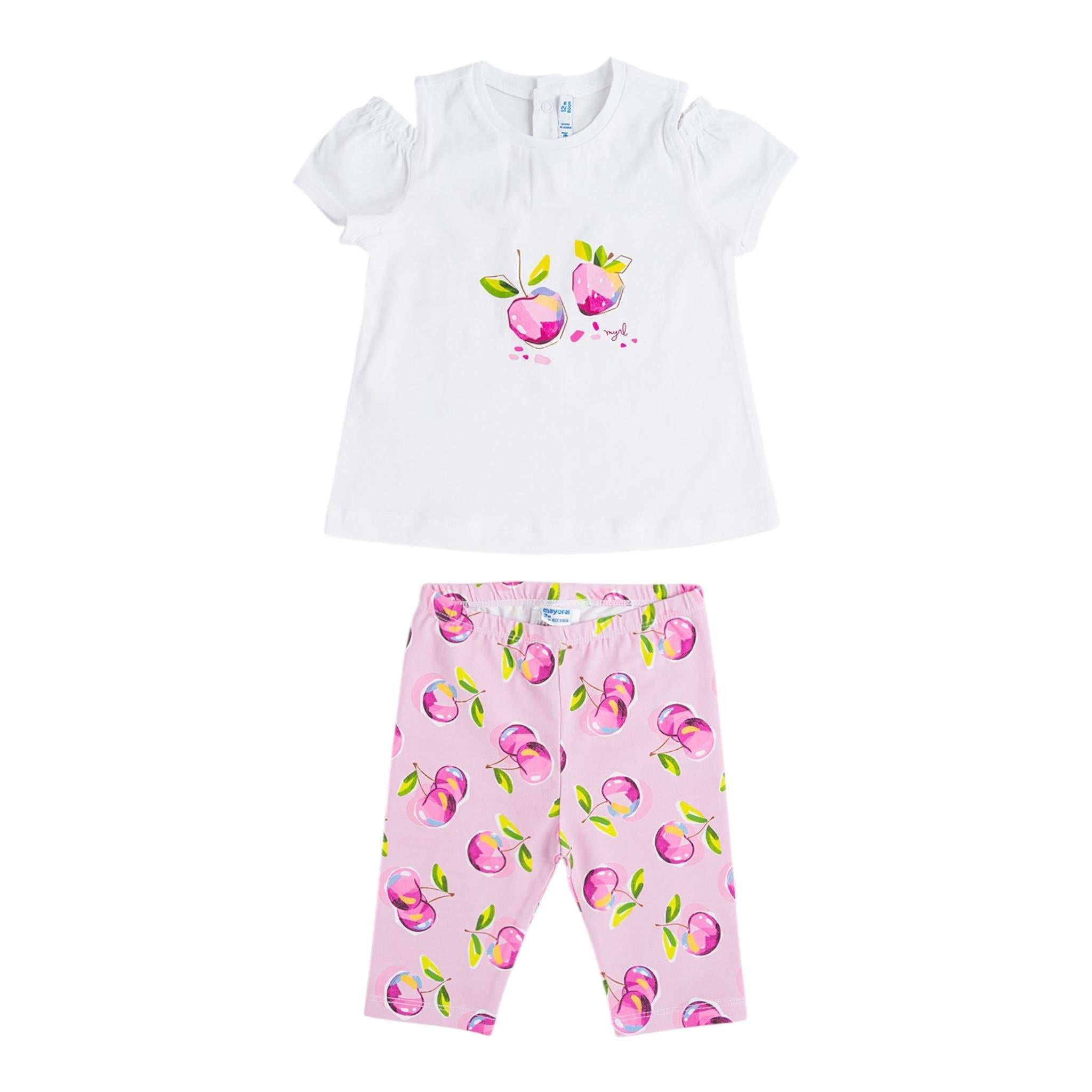 Mayoral Completo 3 Pezzi T-Shirt- 2 Leggins per Neonata 1740X BIANCO MAYORAL 