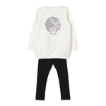 LIU JO completo 2pz felpa-leggins bicolore Panna/nero per Neonata KF4024 PANNA/NERO LIU JO 