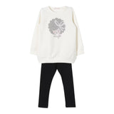 LIU JO completo 2pz felpa-leggins bicolore Panna/nero per Neonata KF4024 PANNA/NERO LIU JO 