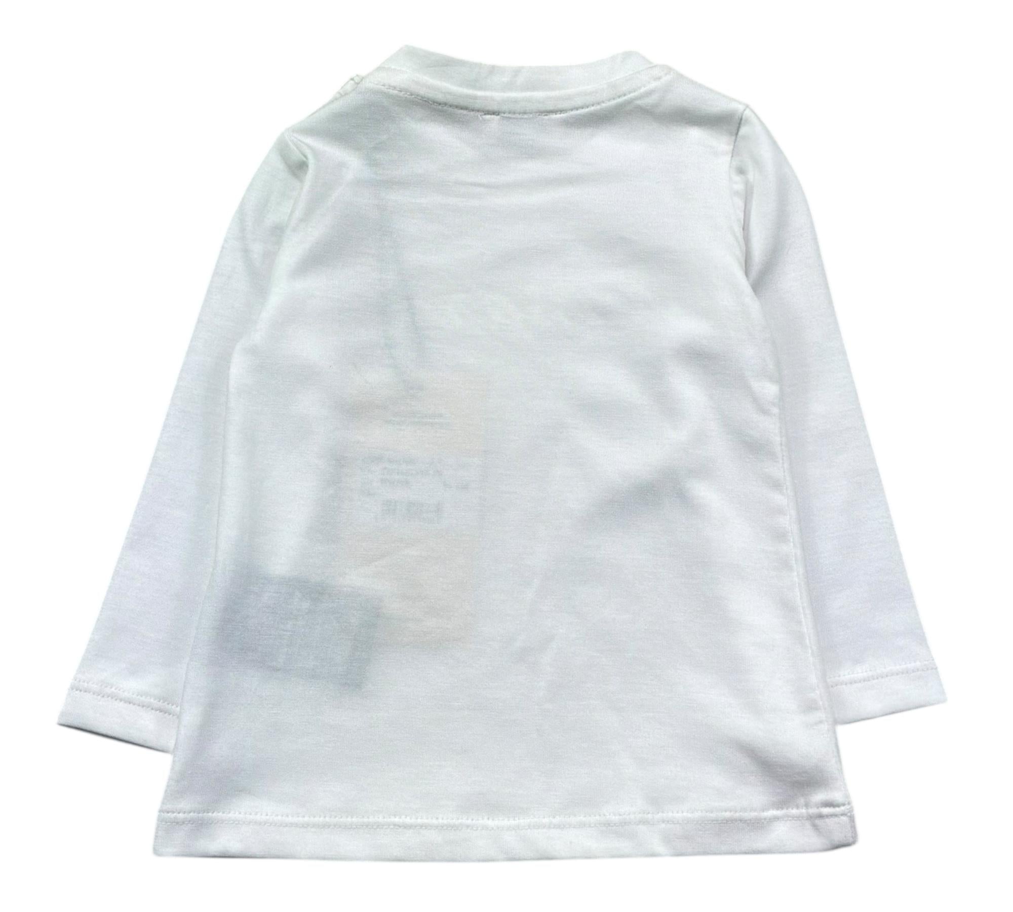 Trussardi Shirt Girocollo Tinta Unita con Logo per Neonata TIP26013TS BIANCO TRUSSARDI 