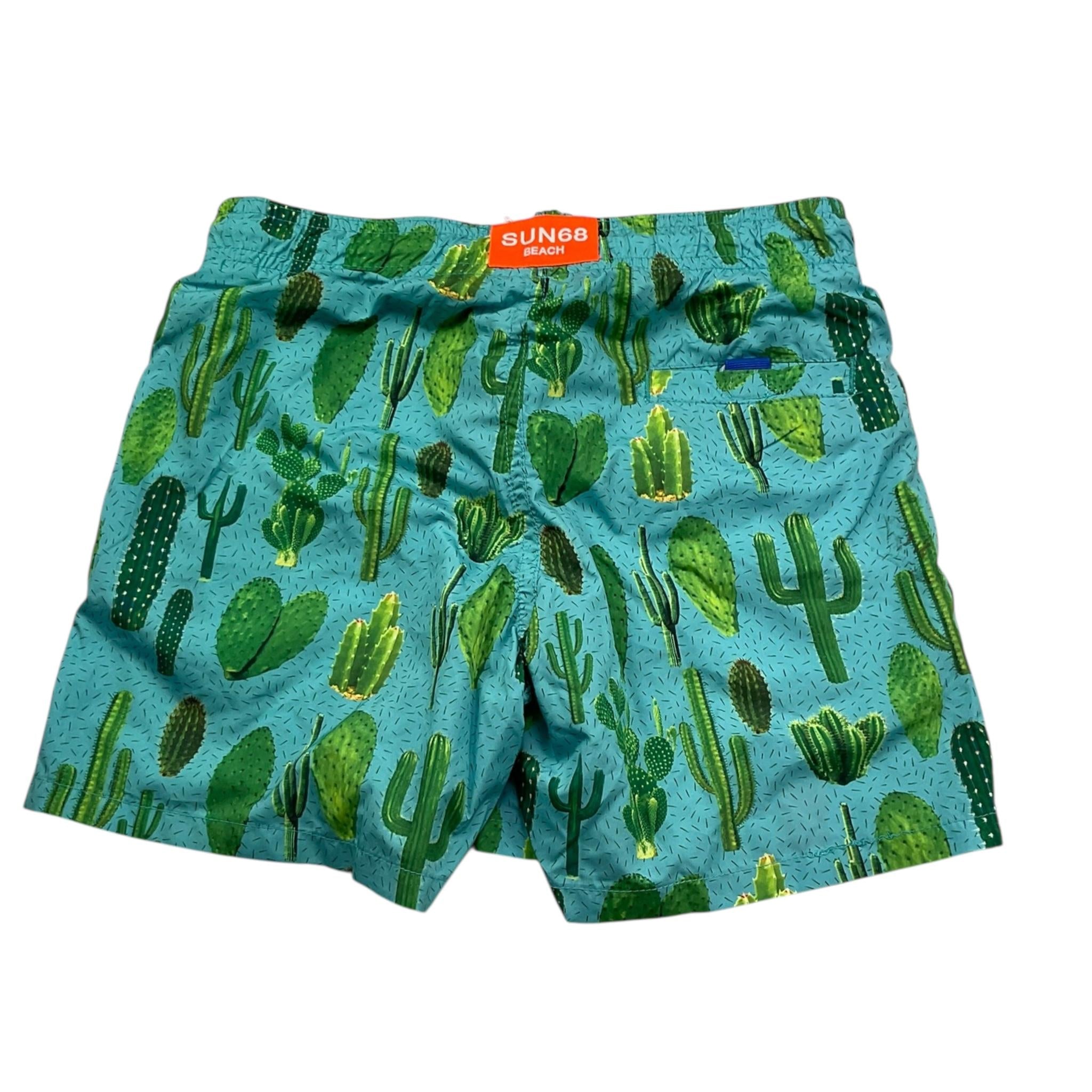 Sun68 Costume Modello Boxer Tinta Unita con Stampa per Bambino H19316 VERDE ACQUA SUN68 