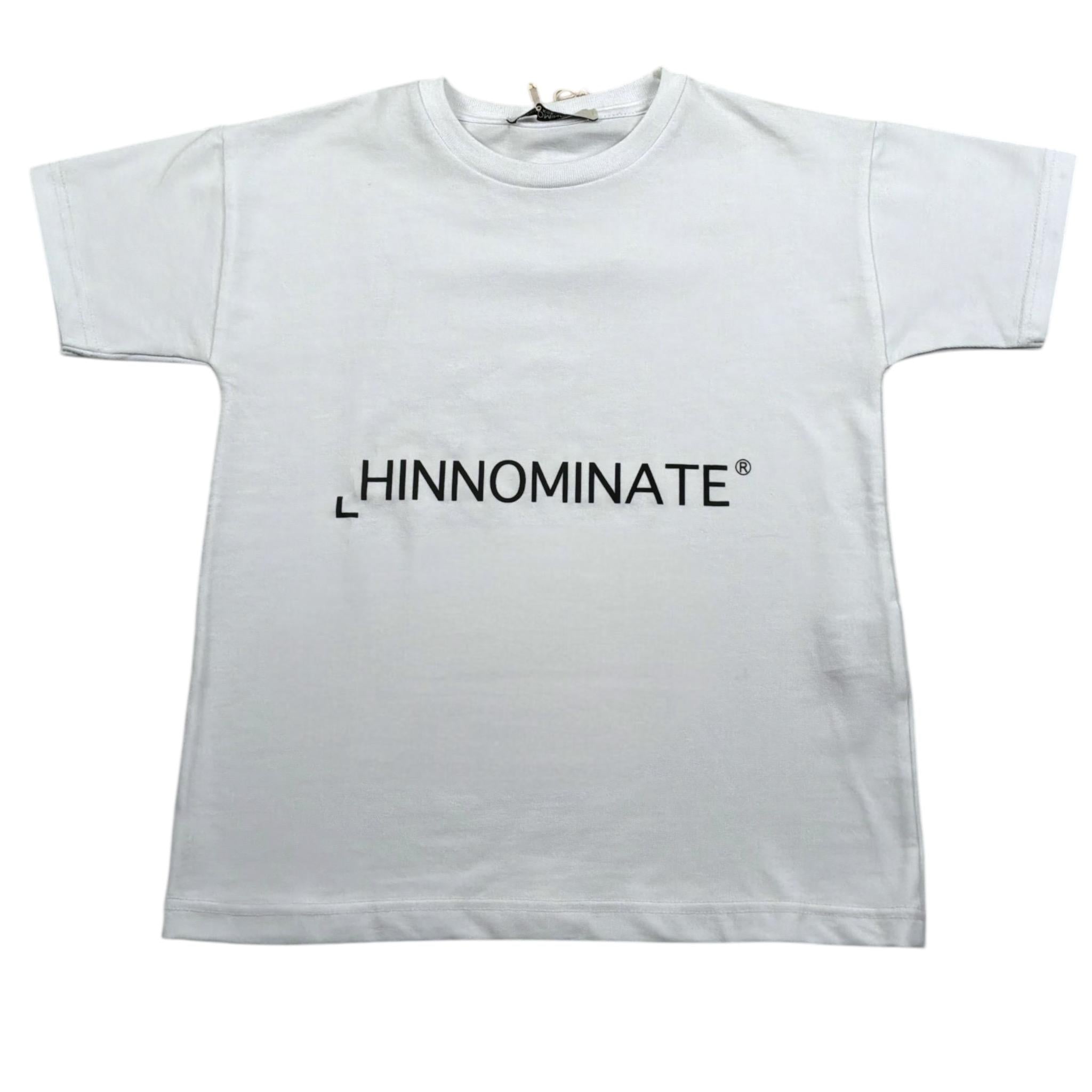 Hinnominate T-Shirt Girocollo Tinta Unita con Stampa per Bambino 3636M00012 BIANCO HINNOMINATE 