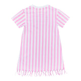 Saint Barth Abito Bicolore con Fantasia A Righe per Bambina ABY0001 BIANCO/ROSA SAINT BARTH 