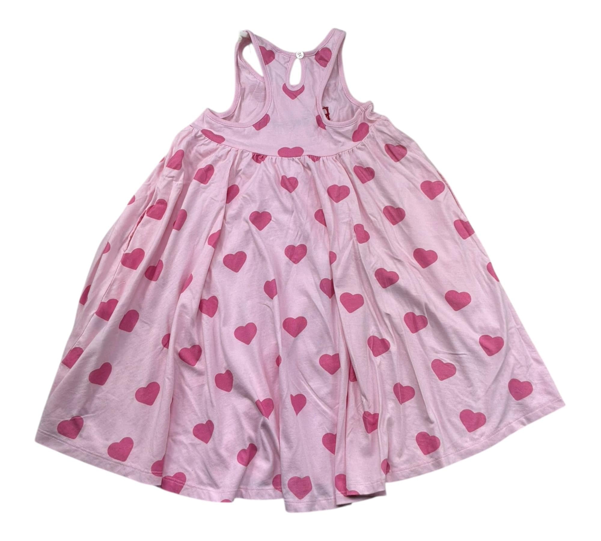 Saint Barth Abito Giromanica Tinta Unita con Stampa Cuori per Bambina MUSHA ROSA SAINT BARTH 