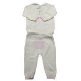 Nanan Completo 2 Pezzi Maglia-Pantalone Tinta Unita per Neonata E2401301R PANNA NANAN 