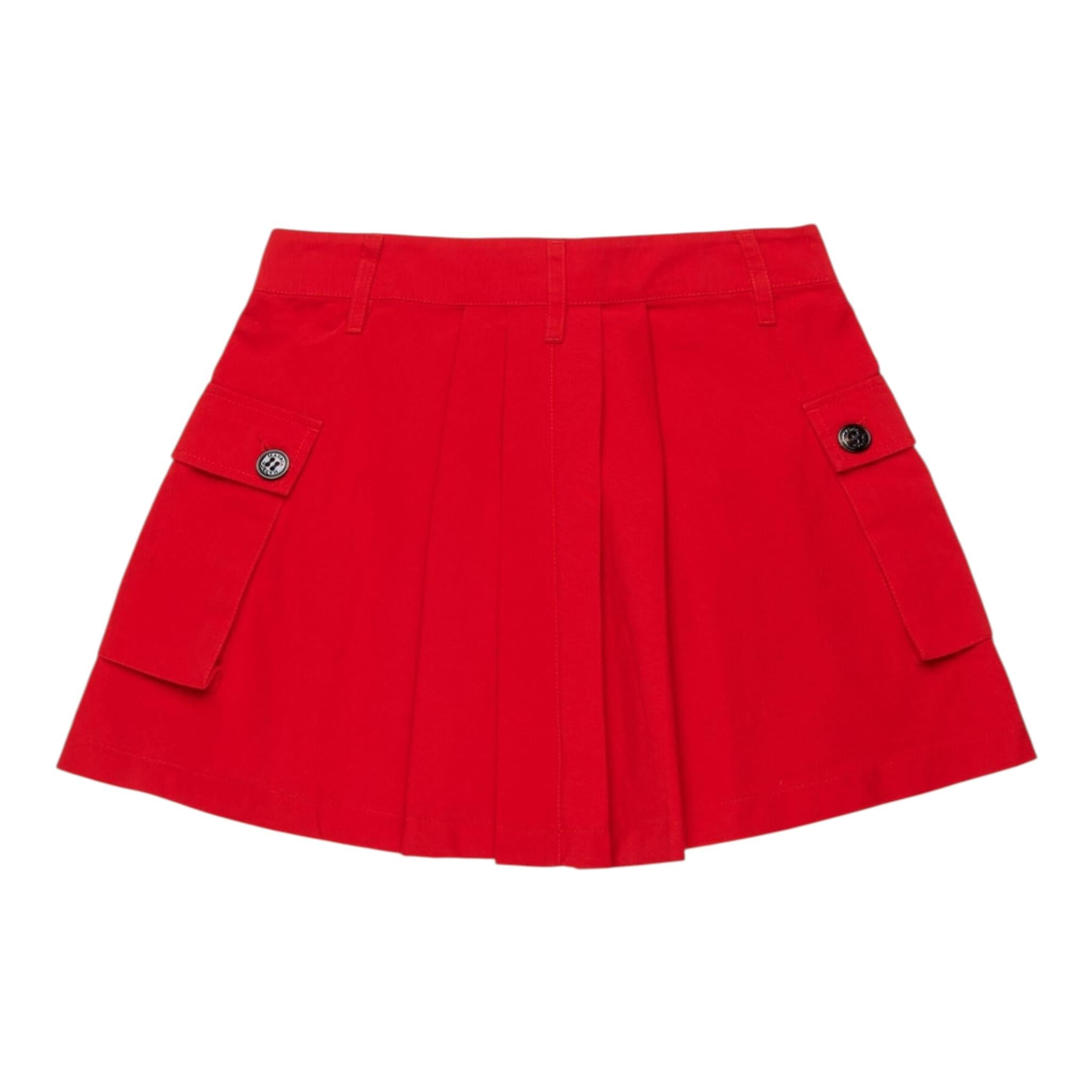 Max&Co. Gonna Tinta Unita con Tasche per Bambina MX0132 ROSSO MAX&Co. 