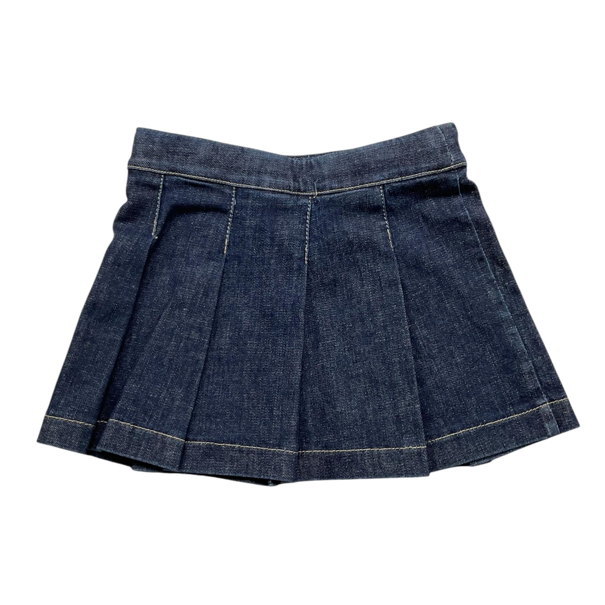 PLEASE gonna tinta unita in denim con girovita regolabile Blu per Neonata GB39012G65 BLU PLEASE 