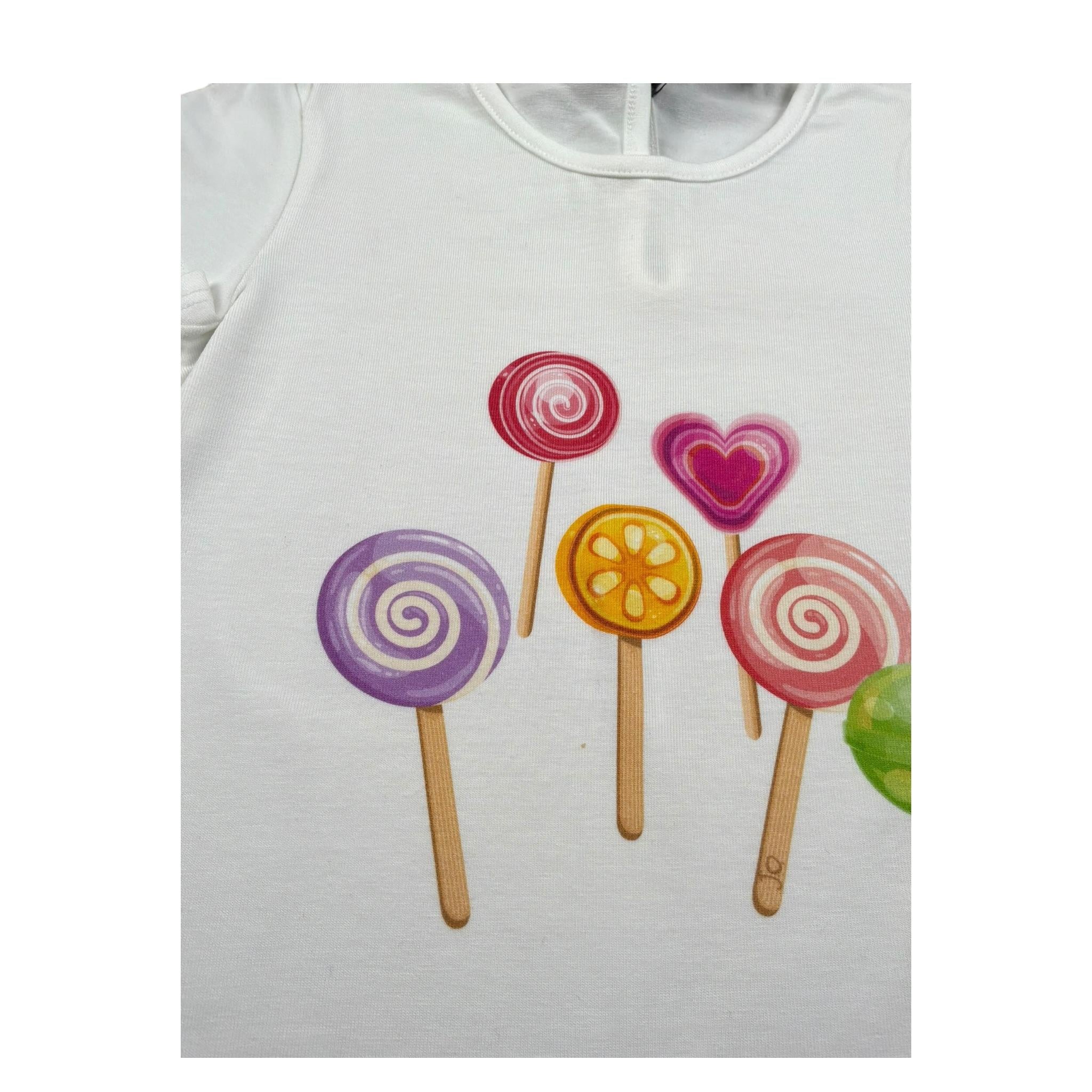 J.O. Milano T-Shirt Girocollo Tinta Unita con Stampa per Neonata 576Q5 BIANCO J.O. MILANO 