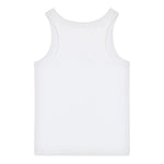 Moschino Canotta Girocollo Tinta Unita con Ricamo Logo per Bambina HDM06 BIANCO MOSCHINO 