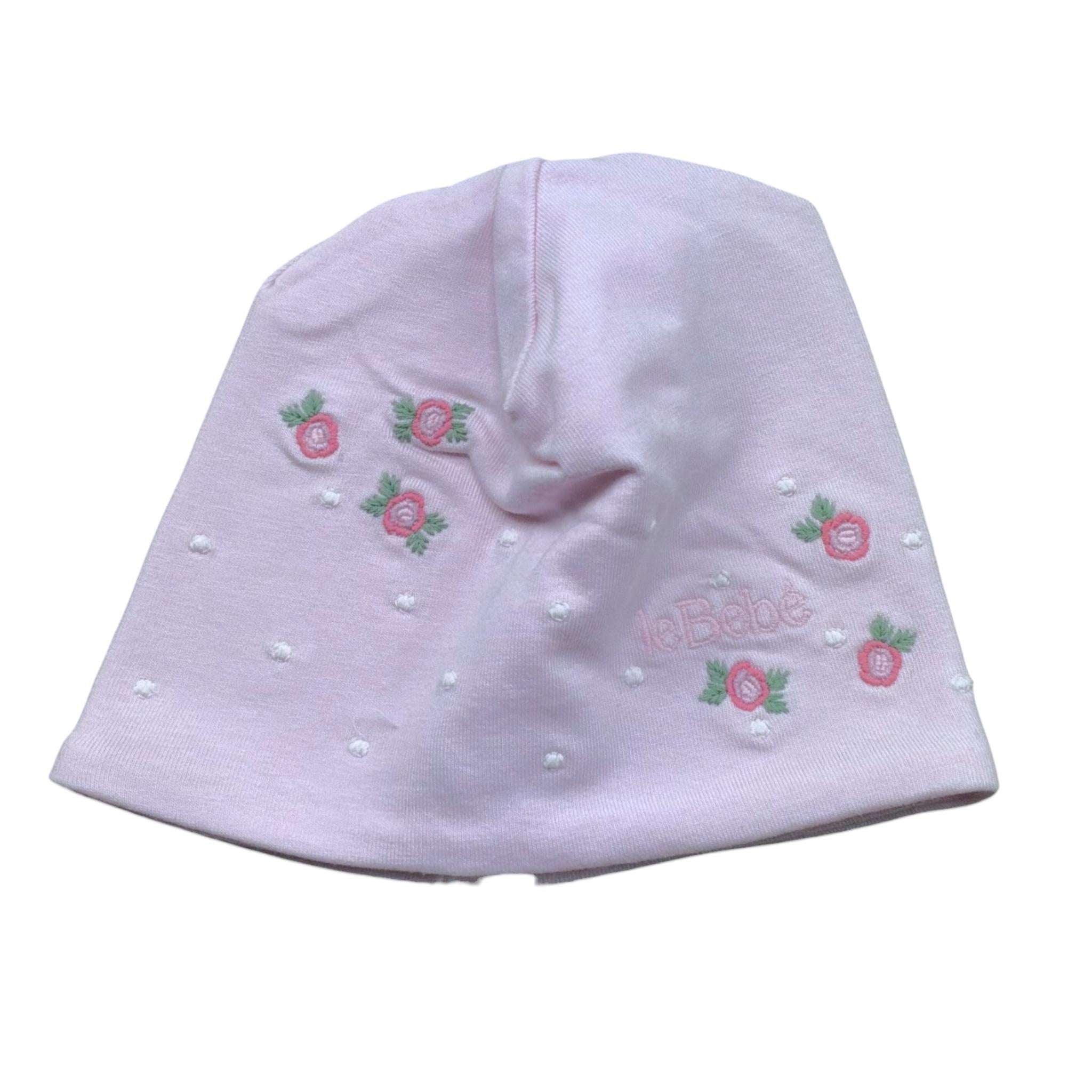 Le Bebe' Cappello Tinta Unita con Stampa per Neonata LBG6210 ROSA LE BEBE' 