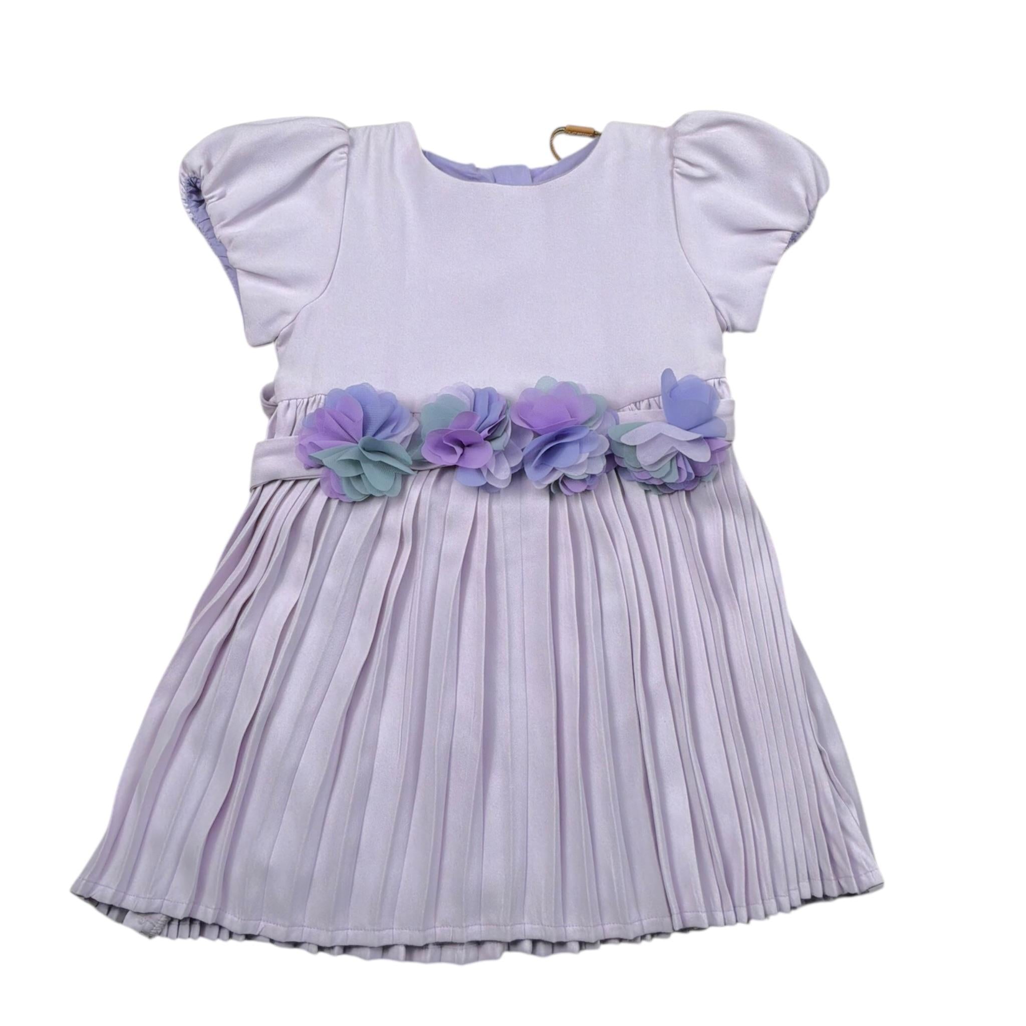 Alice Pi Abito Tinta Unita Mezza Manica con Cintura per Neonata 1103 LILLA ALICE PI 