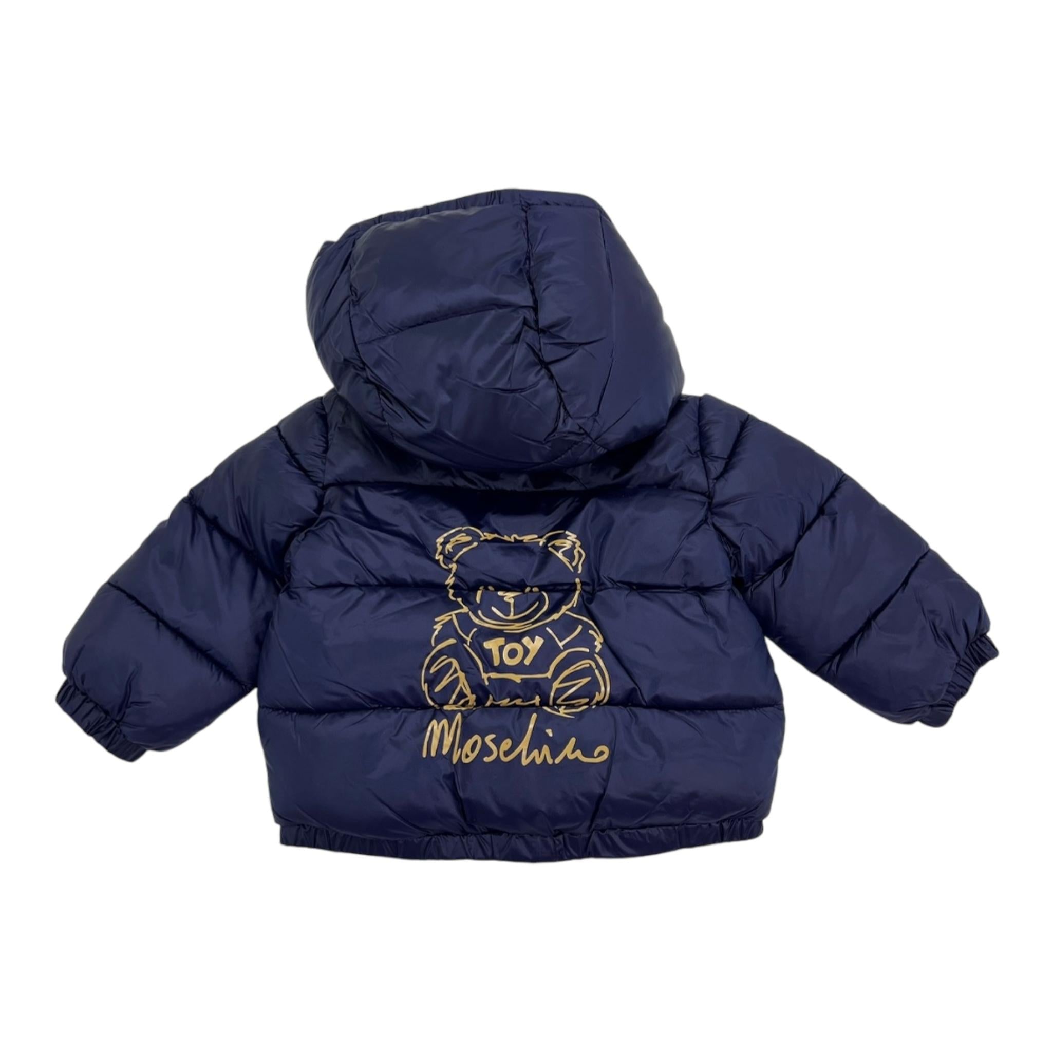 MOSCHINO giubbino tinta unita con zip e cappuccio Blu per Neonato HMS043N BLU MOSCHINO 