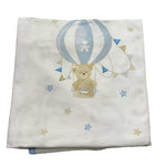 Le Bebe' Coperta Tinta Unita con Stampa per Neonato LBB4889 BIANCO LE BEBE' 