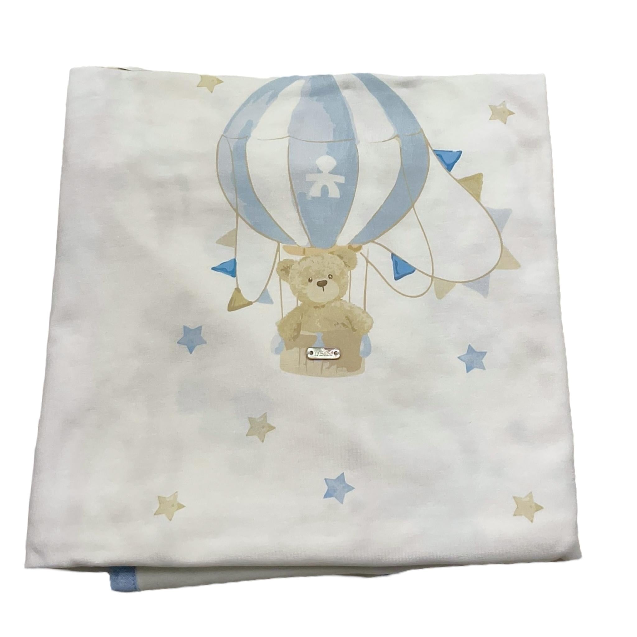 Le Bebe' Coperta Tinta Unita con Stampa per Neonato LBB4889 BIANCO LE BEBE' 