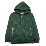 TRUSSARDI felpa con zip e cappuccio tinta unita cn stampe logo Verde per Bambino TBA25093FE VERDE TRUSSARDI 
