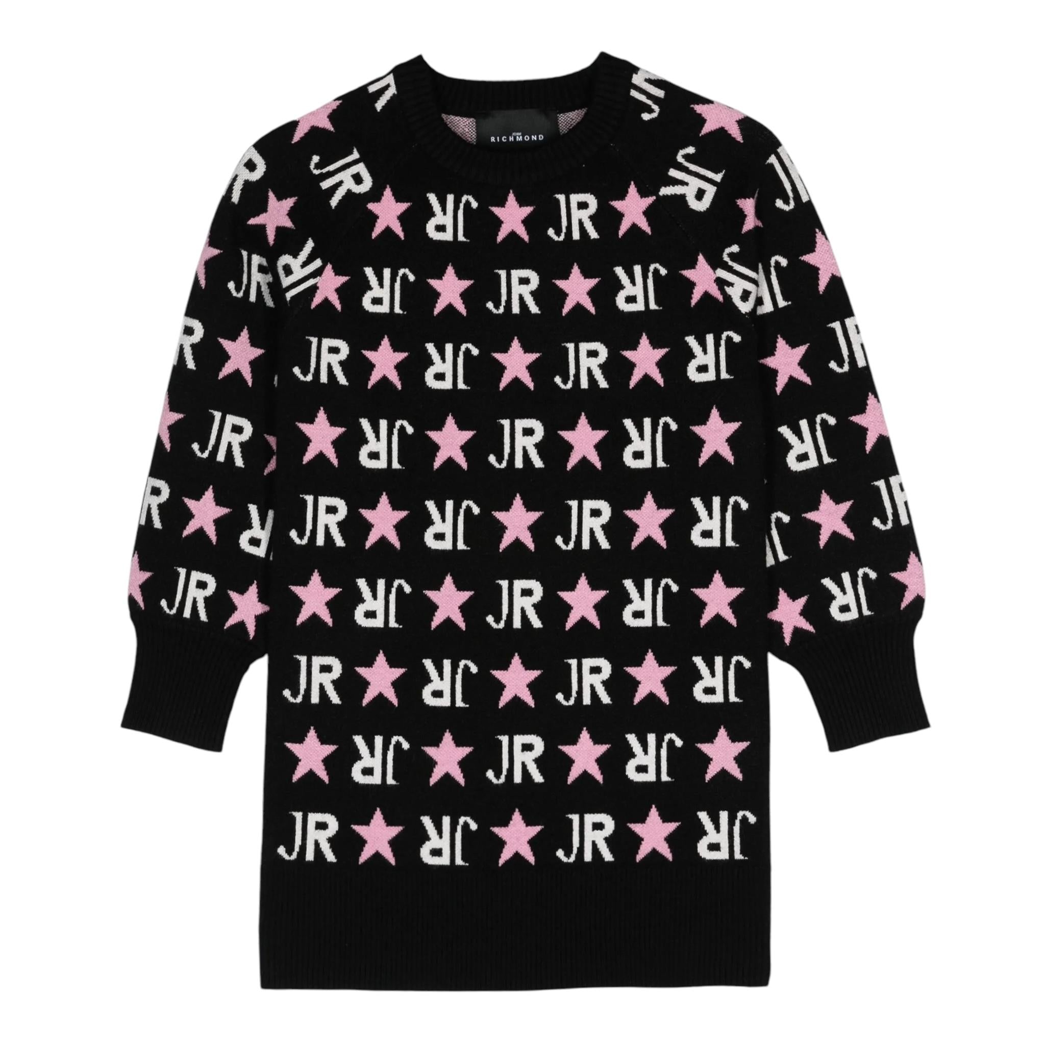 JOHN RICHMOND abito manica lunga in maglia con stampa stelle Nero per Neonata RGA24004VEX NERO JOHN RICHMOND 