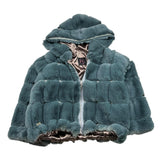 FRANCESCA CONOCI pelliccia bicolore reversibile con cappuccio Verde per Bambina 2688 VERDE FRANCESCA CONOCI 