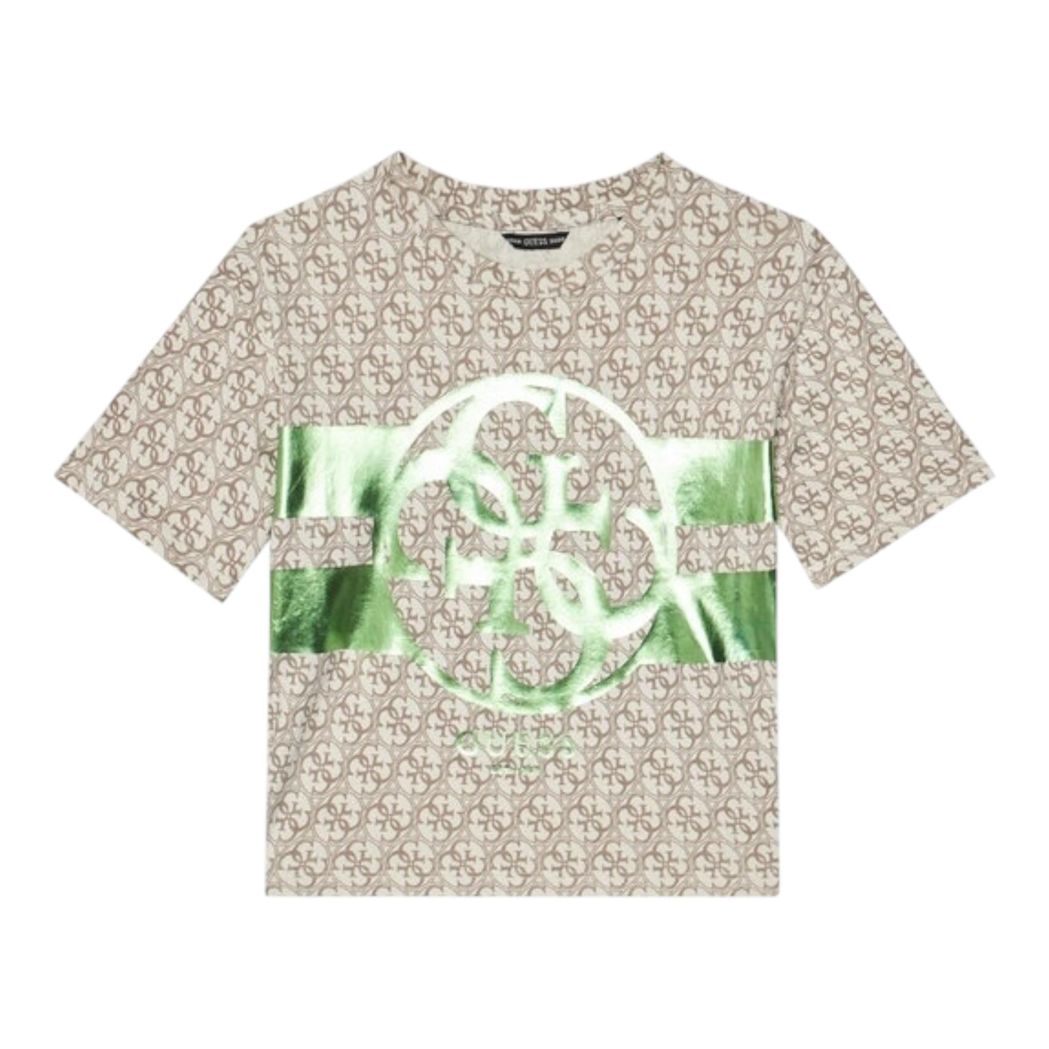 Guess T-Shirt Tinta Unita con Stampa per Bambina J5RI04K4YW4 BEIGE GUESS 