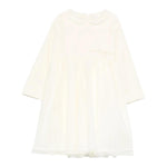 IL GUFO abito tinta unita con tulle Panna per Neonata A24VL585V0016 PANNA IL GUFO 