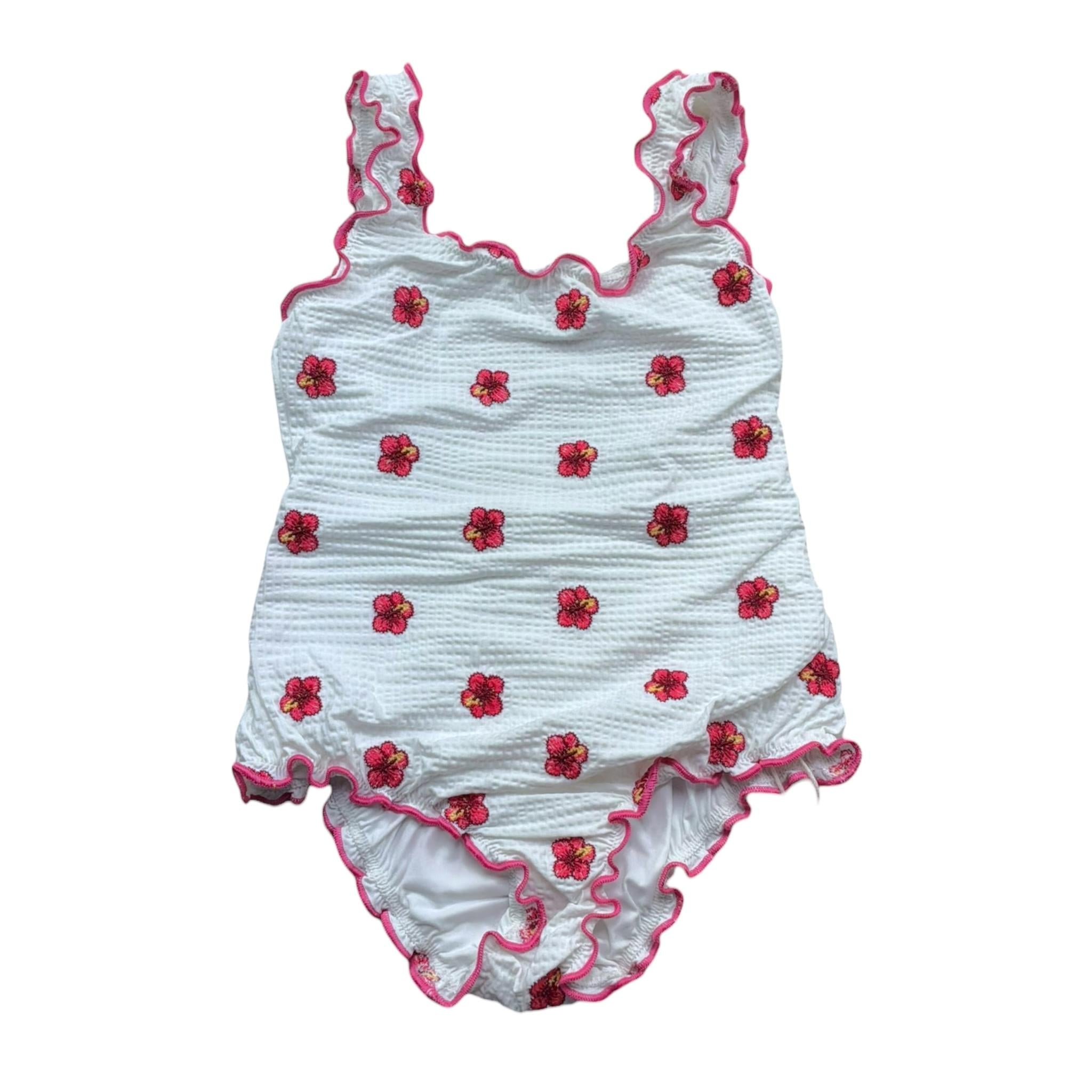Saint Barth Costume Intero Tinta Unita con Stampa per Bambina 00636L BIANCO SAINT BARTH 