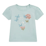 Guess T-Shirt Girocollo Tinta Unita con Logo per Neonata A5RI03K6YW4 VERDE ACQUA GUESS 