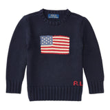 RALPH LAUREN maglia girocollo tinta unita con ricami Blu per Neonato 320668285001 BLU RALPH LAUREN 